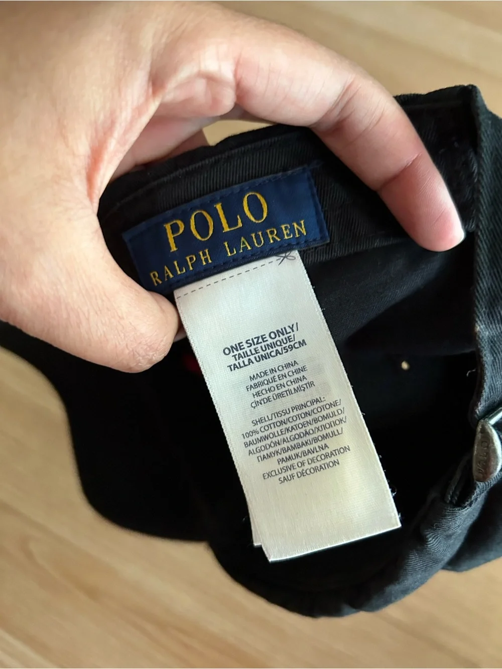 Polo Ralph Lauren Black Red Logo Classic Cap OS